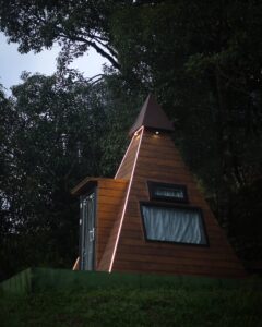 Pyramid hut accommodation at Cloud Cabana Holidays Vagamon, cozy and stylish for a unique stay